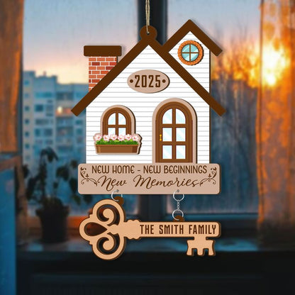 Personalized 2 Layered Wooden Ornament with Hanging Piece