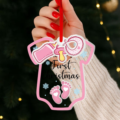 Personalized Transparent Acrylic Christmas Ornament With Charms