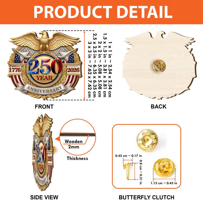 Personalized Wooden Lapel Pin