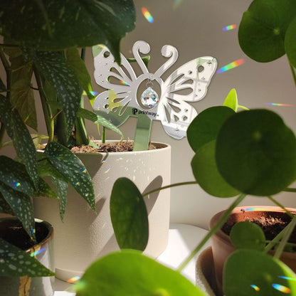 Personalized Acrylic Plant Stake with Crystal Charm